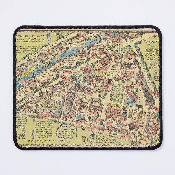 Item preview, Antique map of Regent's Park Zoological Gardens, London (1947) designed and sold by coolshitba.