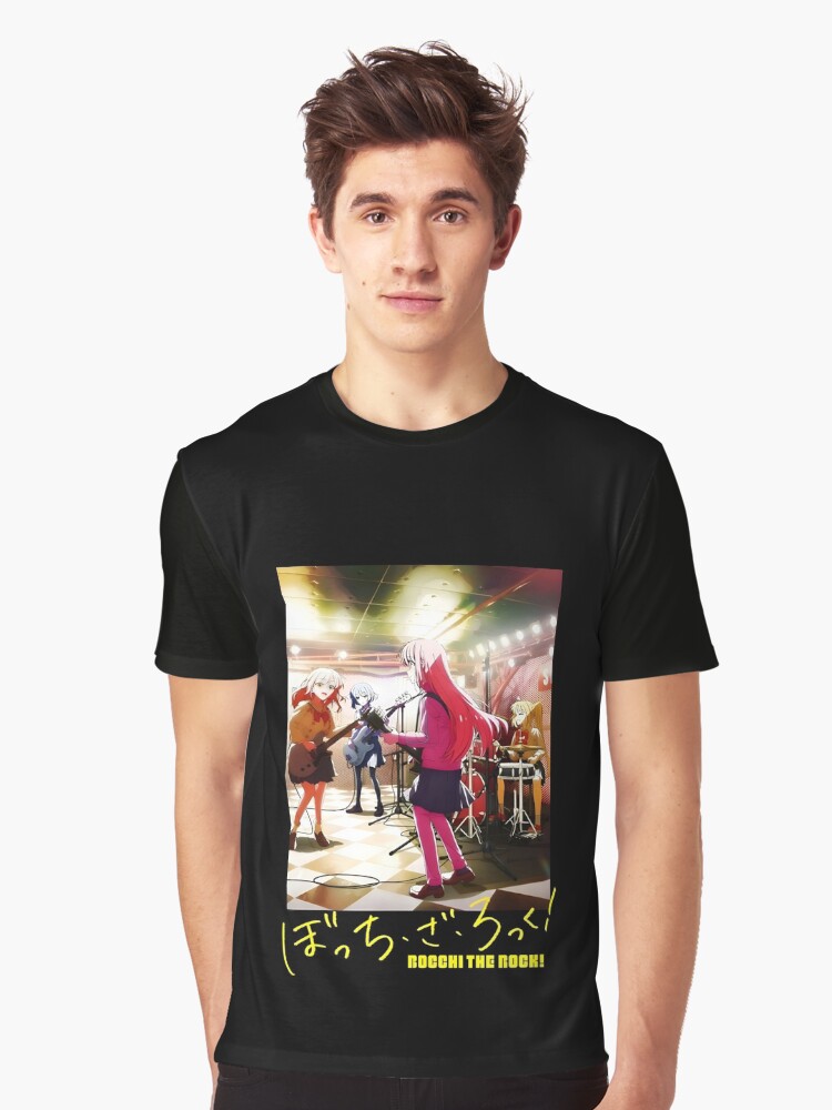 Aperçu 1 sur 5. T-shirt graphique avec l'œuvre Bocchi le rocher Impression rigide créée et vendue par cuthberteugene.