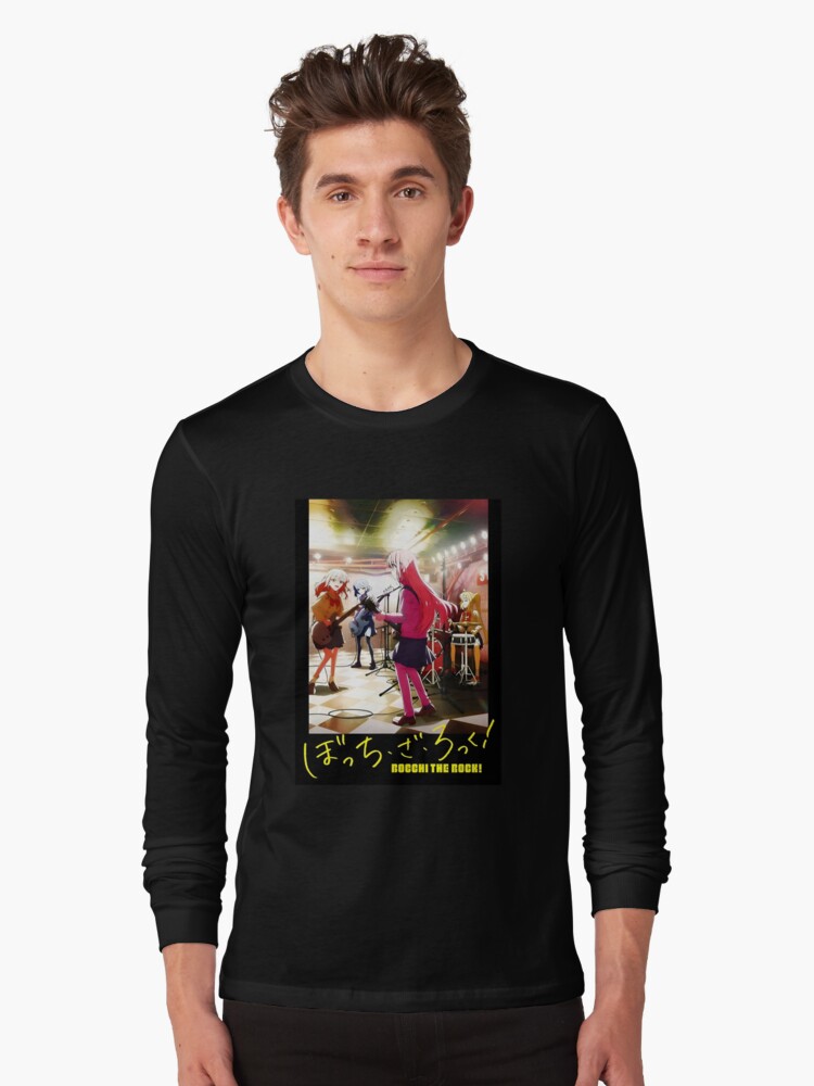 Aperçu 1 sur 5. T-shirt manches longues avec l'œuvre Bocchi le rocher Impression rigide créée et vendue par cuthberteugene.