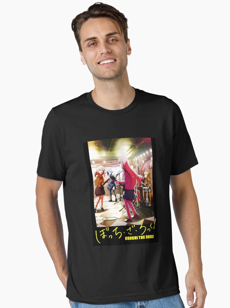 Aperçu 1 sur 7. T-shirt essentiel avec l'œuvre Bocchi le rocher Impression rigide créée et vendue par cuthberteugene.