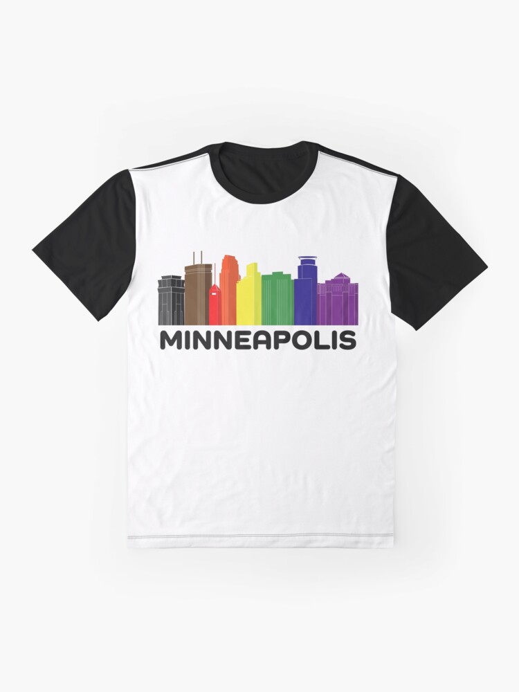 Thumbnail 4 of 5, Graphic T-Shirt, Minneapolis Pride Skyline designed and sold by andybirkey.