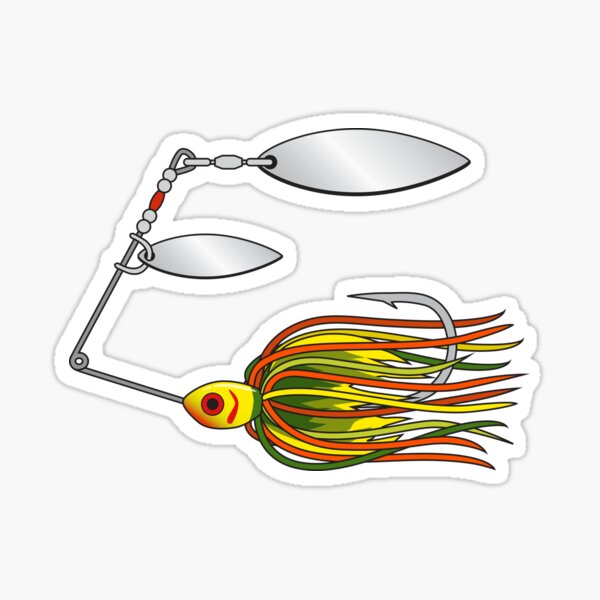 Spinnner Bait Fishing Lure - Tandem Silver Willow Blade - Perch Pattern  Sticker Sticker for Sale by BlueSkyTheory