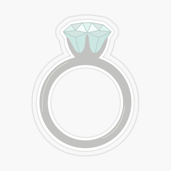 Diamond Engagement Ring With Gold Band Sticker for Sale by Gemma Hester