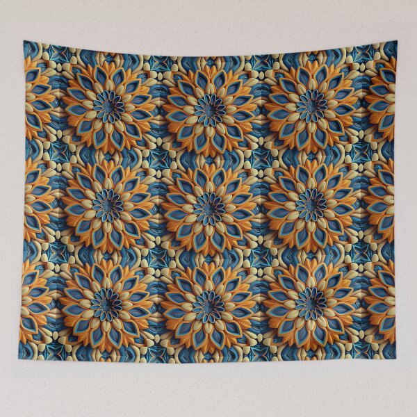 Item preview, Colourful floral Geometric Tile designed and sold by TDCards.
