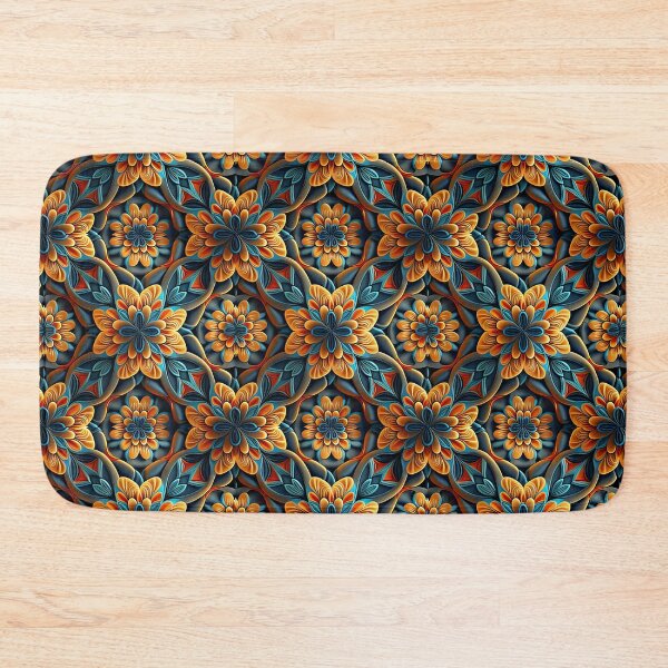 Item preview, Colourful floral Geometric Tile designed and sold by TDCards.
