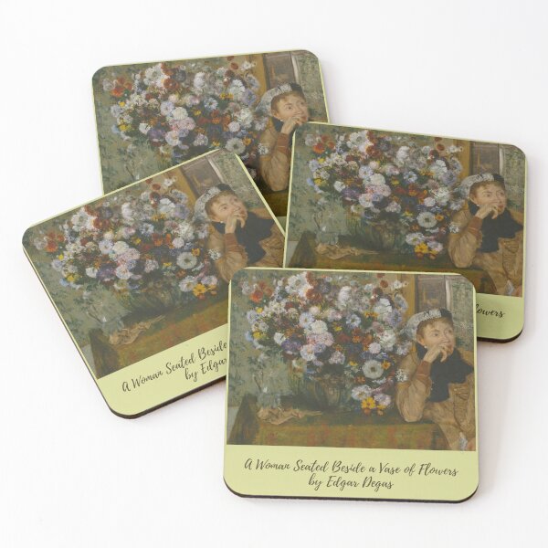 Item preview, A Woman Seated Beside a Vase of Flowers by Edgar Degas designed and sold by VintageArtByIda.