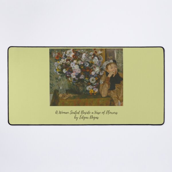 Item preview, A Woman Seated Beside a Vase of Flowers by Edgar Degas designed and sold by VintageArtByIda.