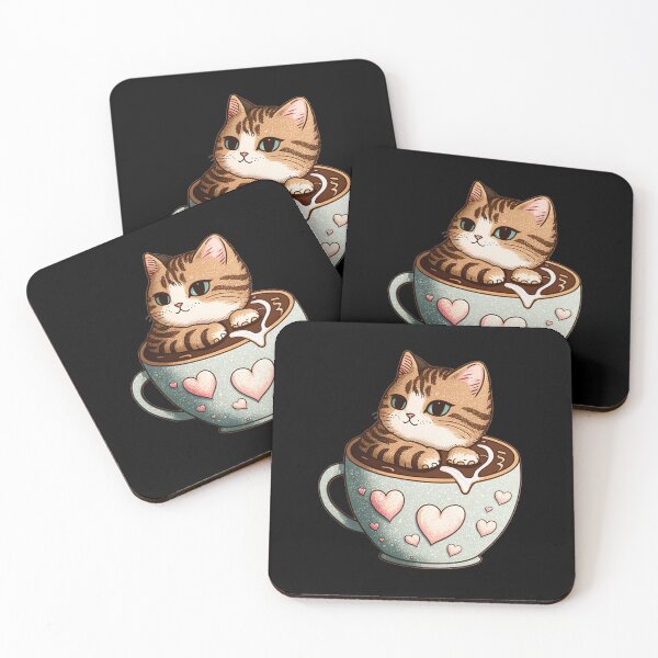 Item preview, Coffee & Cuddles, A Cute Kitty Enjoying A Cup Of Coffee designed and sold by MorphicPrints.