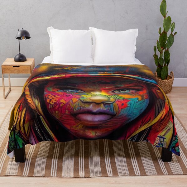 Item preview, a painting of a person wearing a colorful hat designed and sold by DesignAtYO.