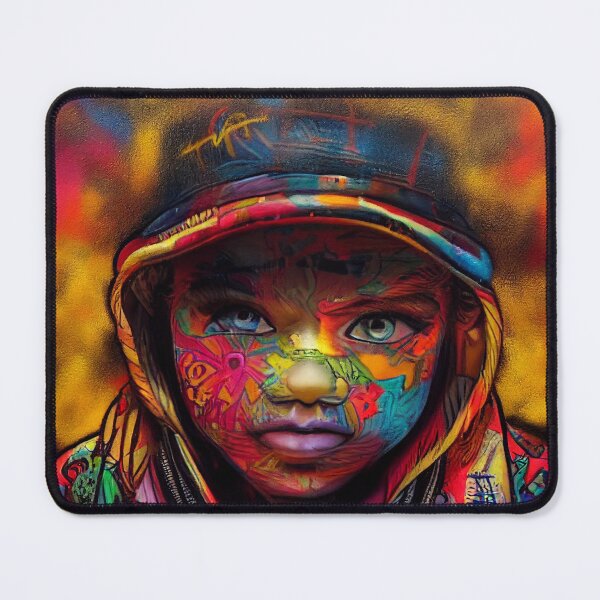 Item preview, a painting of a person wearing a colorful hat designed and sold by DesignAtYO.