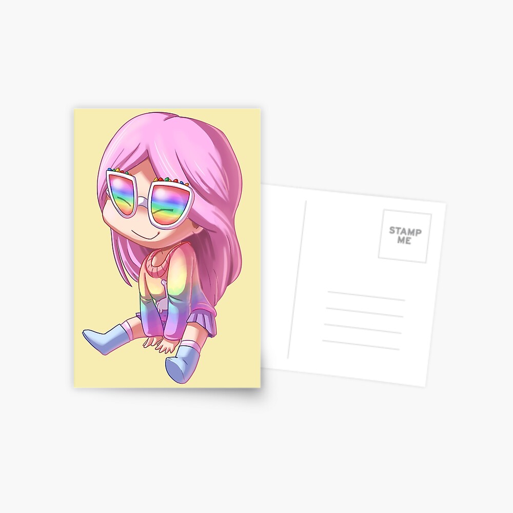 Alicestarz Roblox Avatar Art Chibi Kawaii Greeting Card By Alicelps Redbubble - aesthetic pink glasses roblox