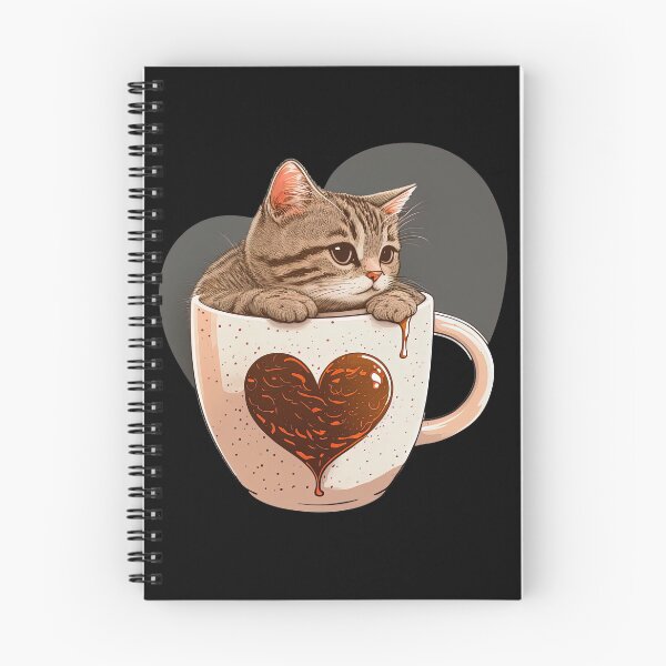 Item preview, Brewed With Love, Kitty Enjoying A Cup Of Coffee For Valentine's designed and sold by MorphicPrints.