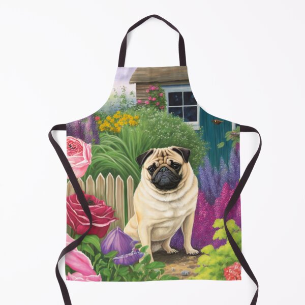 Item preview, Pugsley amongst the blooms designed and sold by hamptonstyle.