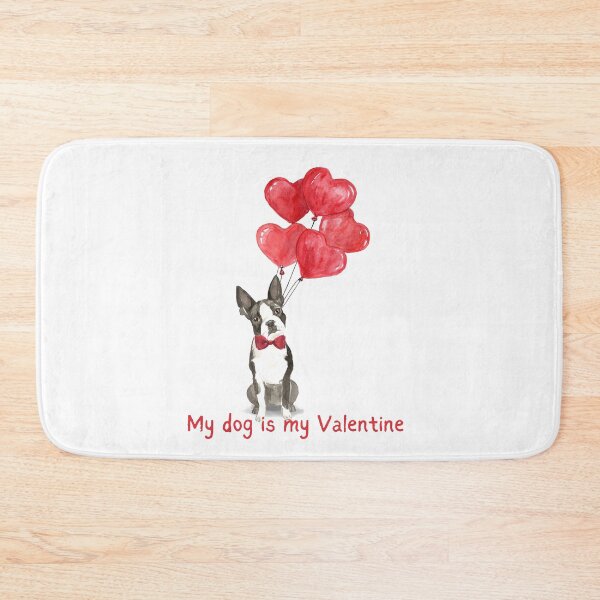 Item preview, My Dog is My Valentine - Boston Terrier Valentine designed and sold by beastieboutique.