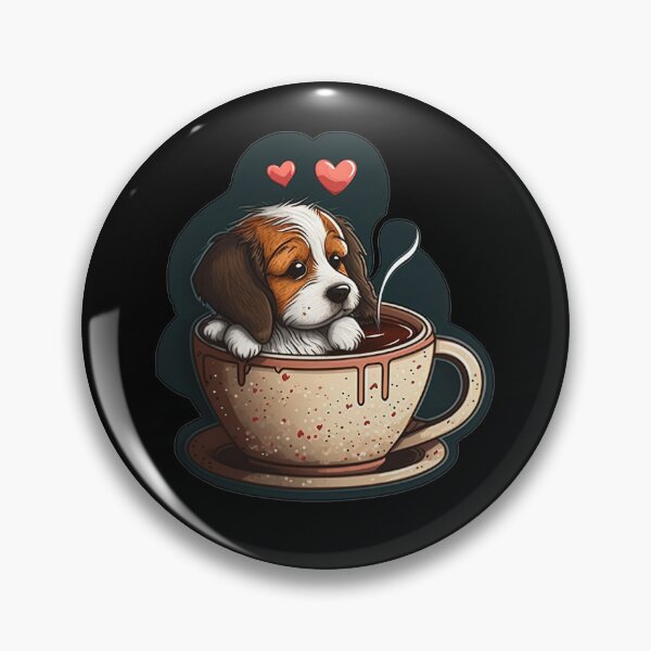 Artikelvorschau, Paw-puccino, Cute Dog & Coffee Addiction, For Her, For Him, Best Valentines entworfen und verkauft von MorphicPrints.