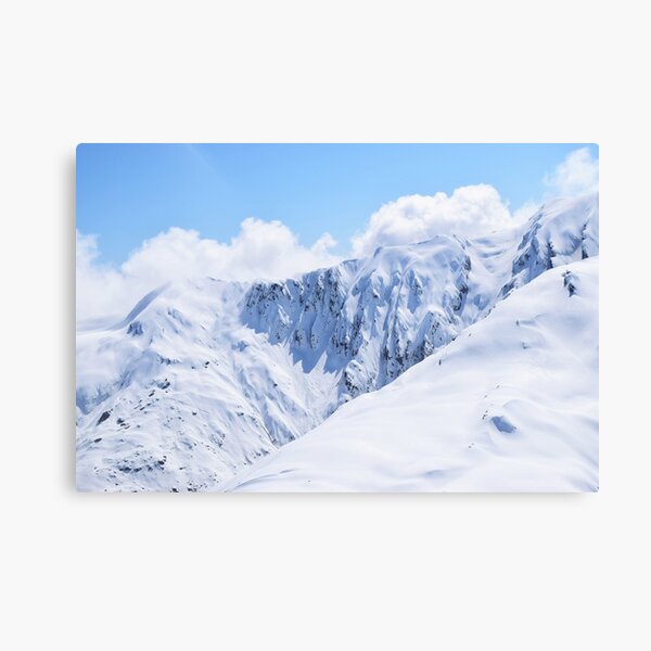 Summit of snowy mountains Canvas Print