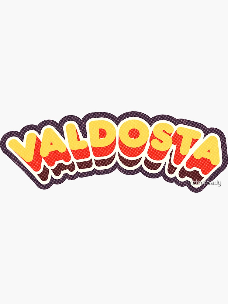 "Valdosta, GA Retro Curve" Sticker by retroready Redbubble