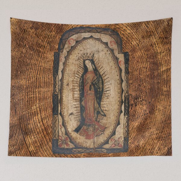 Item preview, Our Lady of Guadalupe Virgin Mary Wood Look designed and sold by hispanicworld.