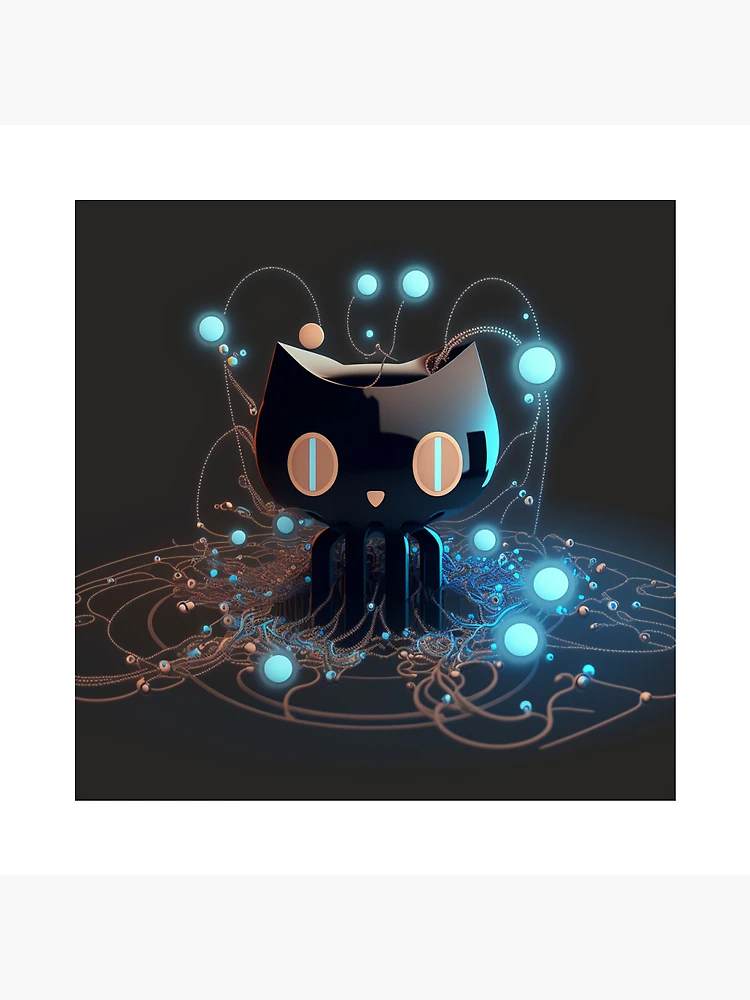 Thumbnail 3 of 3, Pin, github git AI art work designed and sold by developerfriday.