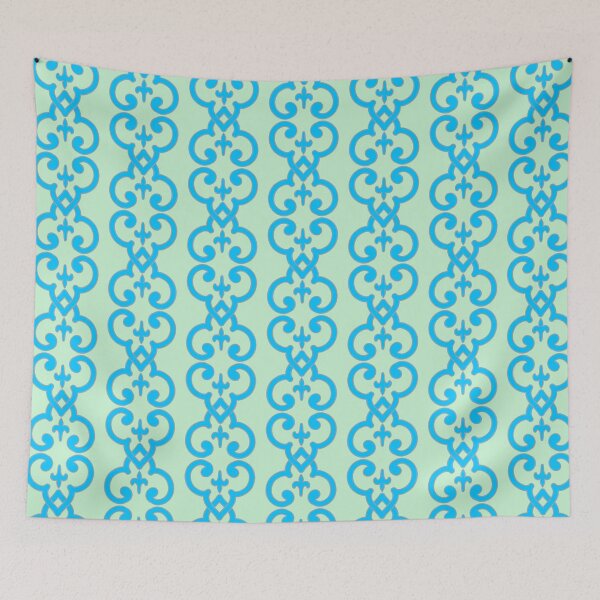 Item preview, Mint Green Blue Traditional Nautical Fluer De Lis  (4 of 4) designed and sold by ChristinasMess.