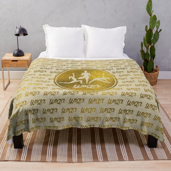 Artikelvorschau, Goldene Yoga Asanas Symbole auf Pastellbeige entworfen und verkauft von k9printart.