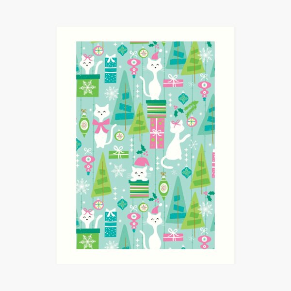 Christmas Kitty Art Print