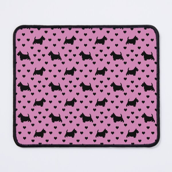 Item preview, Black Scottish Terriers (Scottie Dogs) & Hearts on Pink designed and sold by Karen McFarland.