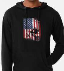 American Flag Motocross Dirtbike Lightweight Hoodie