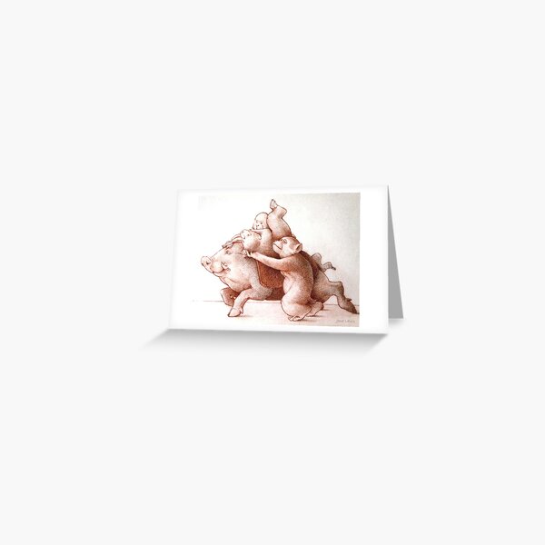 Hog and Monkeys Greeting Card