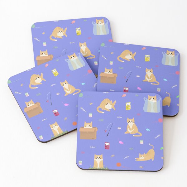 Item preview, Orange and White Cat Cute Party Pattern designed and sold by BluebellPainter.