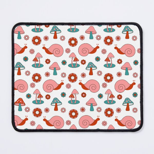 Item preview, Cute and Edgy Teal and Pink Snails and Mushroom Pattern designed and sold by mysticblvd.