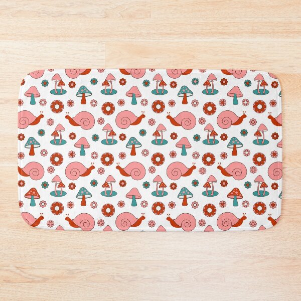 Item preview, Cute and Edgy Teal and Pink Snails and Mushroom Pattern designed and sold by mysticblvd.
