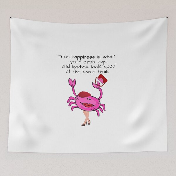 Item preview, HAPPINESS CRAB LEGS/LIPSTICK PINK WHITE BACKGROUND  designed and sold by EllieMonroe.