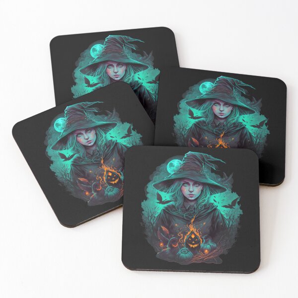 Item preview, A forest witch under a full moon is a mysterious and otherworldly figure. designed and sold by Fablemyst.