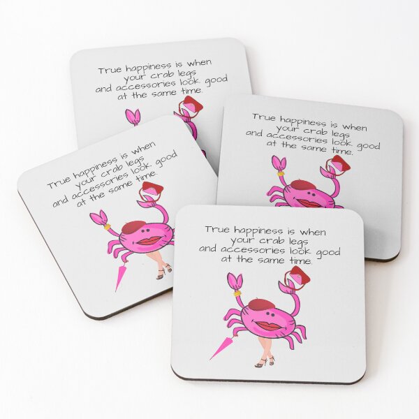 Item preview, HAPPINESS CRAB LEGS/ACCESSORIES PINK #4 LT GREY BACKGROUND  designed and sold by EllieMonroe.