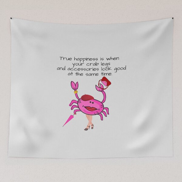 Item preview, HAPPINESS CRAB LEGS/ACCESSORIES PINK #4 LT GREY BACKGROUND  designed and sold by EllieMonroe.