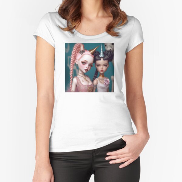 Unicorn Party 2 Fitted Scoop T-Shirt