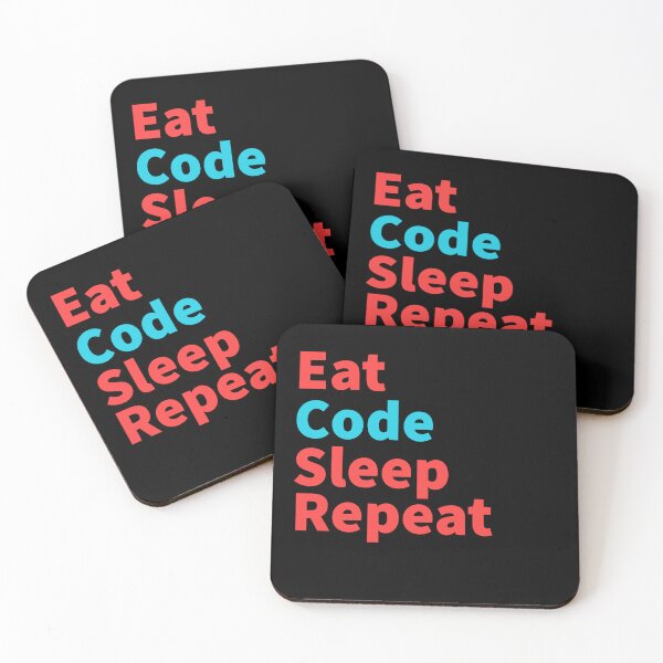 Item preview, Eat code sleep repeat-inspirational, coders red and blue designed and sold by Master4art.