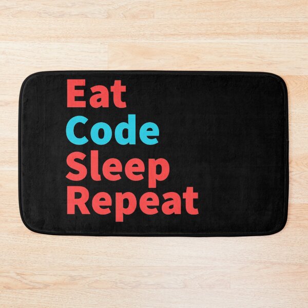 Item preview, Eat code sleep repeat-inspirational, coders red and blue designed and sold by Master4art.