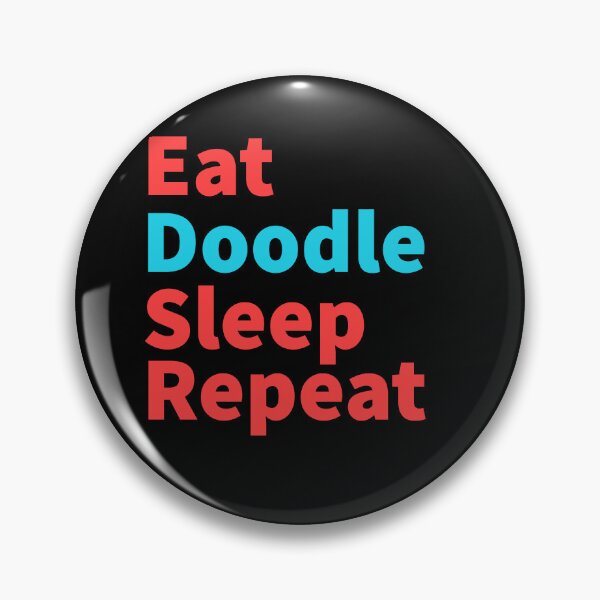 Item preview, Eat doodle sleep repeat-funny red and blue designed and sold by Master4art.