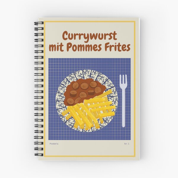 Item preview, CURRYWURST WITH FRENCH FRIES Illustration with currywurst, sauce and fries designed and sold by Posteria.