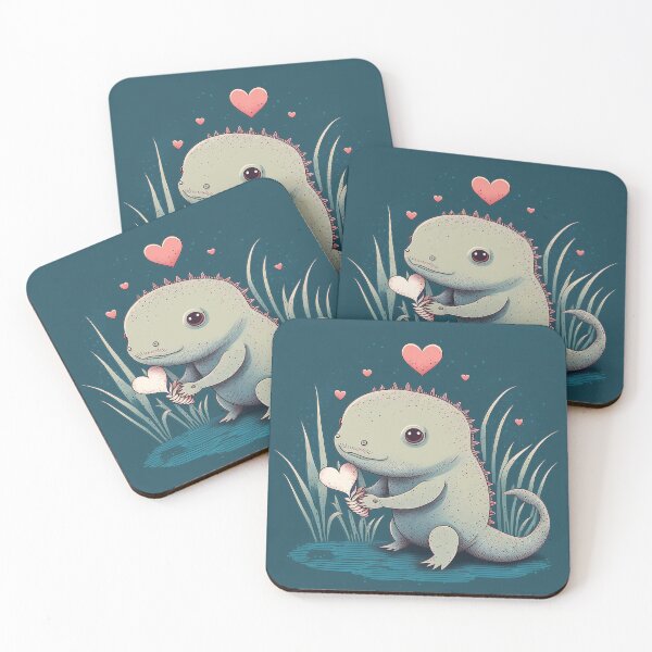 Item preview, VALENTINE AXOLOTL IN LOVE Midjourney AI Artwork designed and sold by davidjulie.