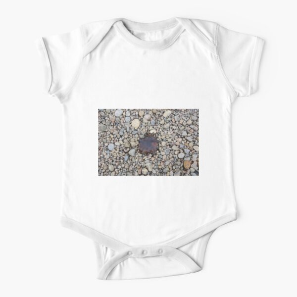 Jellyfish on a bed of pebbles Short Sleeve Baby One-Piece