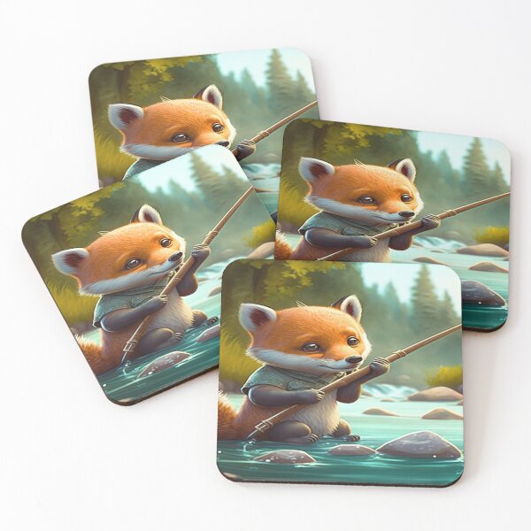 Item preview, Baby Fox Fishing designed and sold by EsotericFox.