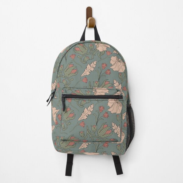 Item preview, William Morris Art Nouveau floral design gray blue ground vintage floral pattern designed and sold by Kallandra.