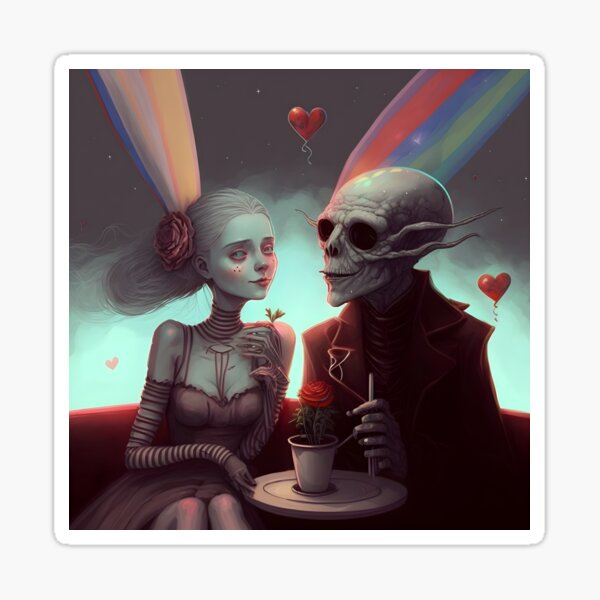 Beyond Love: Futuristic and Psychedelic Valentine's Day Collection Sticker