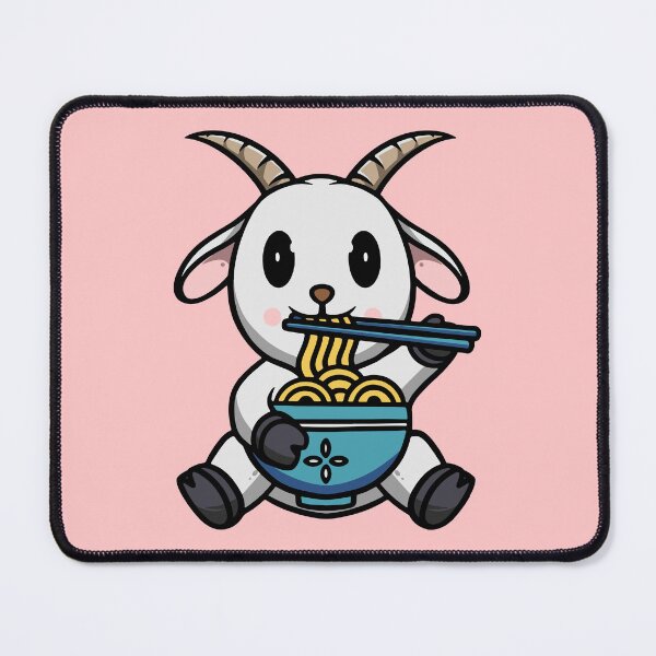 Item preview, Cute Goat Eating Ramen designed and sold by cubbone.