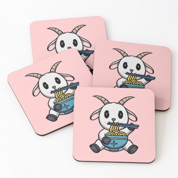 Item preview, Cute Goat Eating Ramen designed and sold by cubbone.
