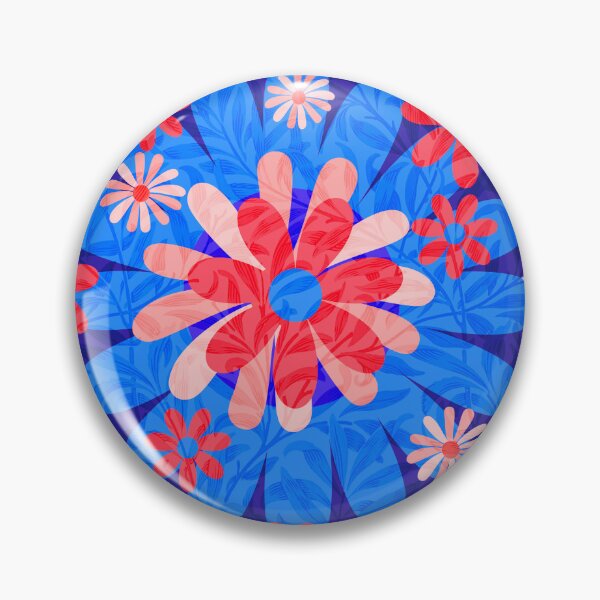 Item preview, Flower Mandala Red Blue White designed and sold by ZandraGalaShop.