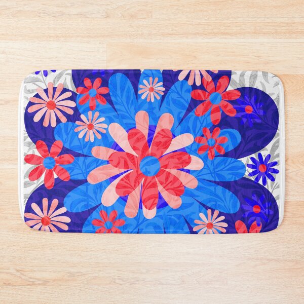 Item preview, Flower Mandala Red Blue White designed and sold by ZandraGalaShop.